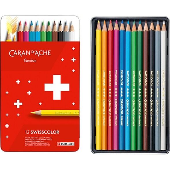 Caran d`Arche Kredki wisscolor, metalowe pudełko, 12 szt. 7922732 7630002342568