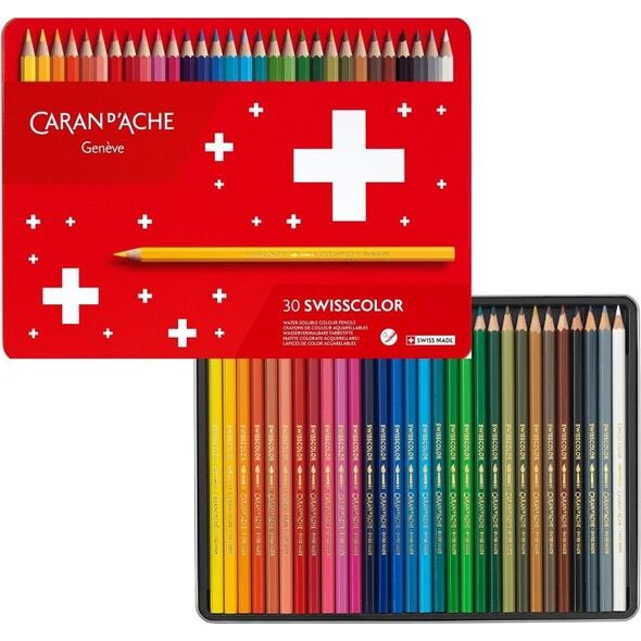 Caran d`Arche Kredki Swisscolor Aquarelle mix kolorów 30 sztuk 7922735 7610186020360