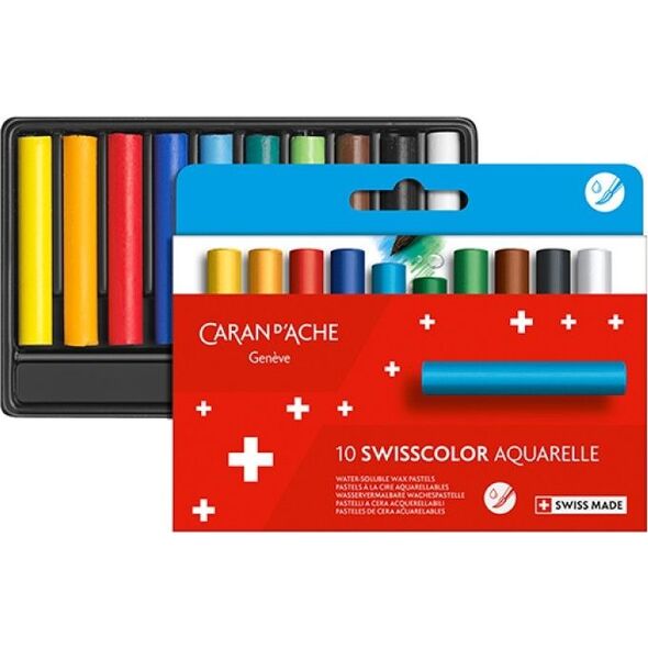 Caran d`Arche Kredki akwarelowe woskowe CARAN D'ACHE Swisscolor, kartonowe pudełko, 10 szt. 7922741 7630002343343