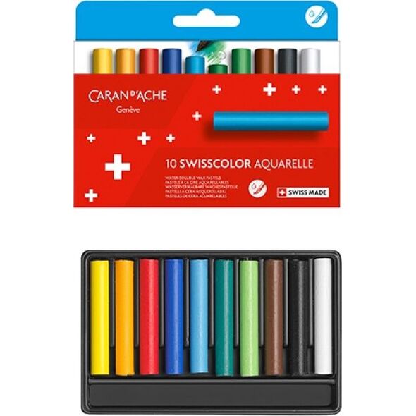 Caran d`Arche Kredki akwarelowe woskowe CARAN D'ACHE Swisscolor, kartonowe pudełko, 10 szt. 7922741 7630002343343