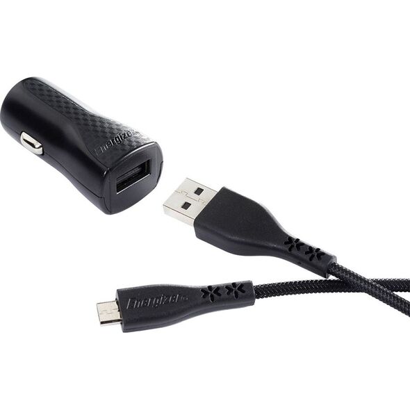 Ładowarka Energizer Energizer Hardcase Ładowarka samochodowa 1USB 1A z kablem micro czarna Lifetime 7924189 3492548226238