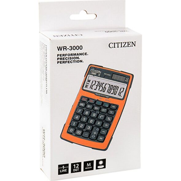 Kalkulator Citizen Kalkulator wodoodporny CITIZEN WR-3000, 152x105mm, pomarańczowy 7924659 4562195139782