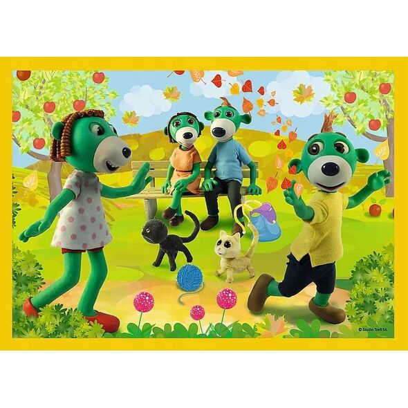 Trefl Puzzle 4w1 Wspólne zabawy Treflików. Rodzina Treflików 34358 7983159 5900511343588