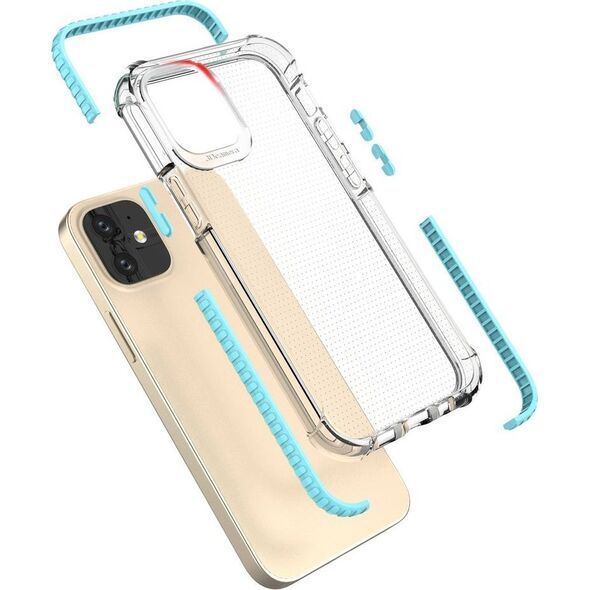 Hurtel Spring Armor żelowy elastyczny pancerny pokrowiec z kolorową ramką do iPhone 12 mini zielony 8075176 9111201918023