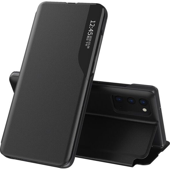 Hurtel Eco Leather View Case elegancki futerał etui z klapką i funkcją podstawki Samsung Galaxy A02s czarny 8075241 9111201923133