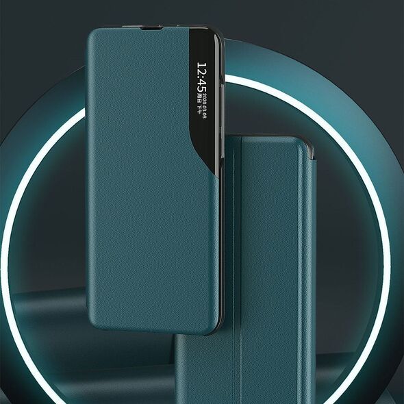 Hurtel Eco Leather View Case elegancki futerał etui z klapką i funkcją podstawki Samsung Galaxy A02s czarny 8075241 9111201923133