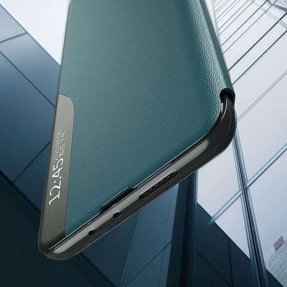 Hurtel Eco Leather View Case elegancki futerał etui z klapką i funkcją podstawki Samsung Galaxy A02s czarny 8075241 9111201923133