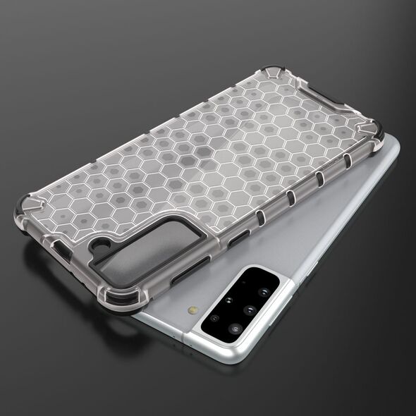 Hurtel Honeycomb etui pancerny pokrowiec z żelową ramką Samsung Galaxy S21+ 5G (S21 Plus 5G) czarny 8075357 9111201917279