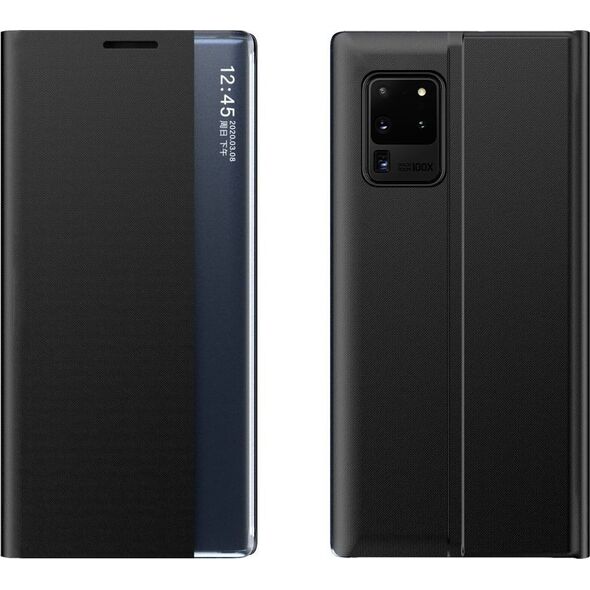 Hurtel New Sleep Case pokrowiec etui z klapką z funkcją podstawki Samsung Galaxy A02s czarny 8089618 9111201923263