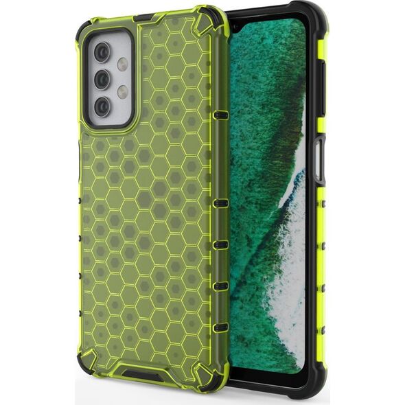 Hurtel Honeycomb etui pancerny pokrowiec z żelową ramką Samsung Galaxy A32 5G zielony 8089671 9111201926288