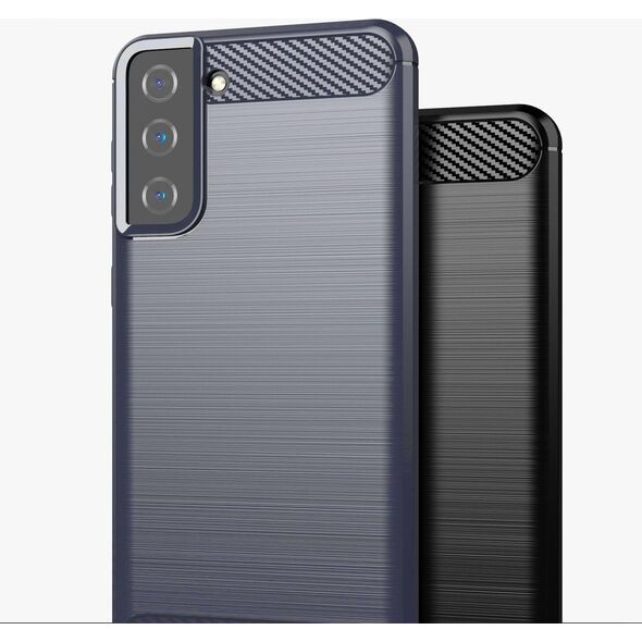 Hurtel Carbon Case elastyczne etui pokrowiec Samsung Galaxy S21+ 5G (S21 Plus 5G) niebieski 8089826 9111201924802