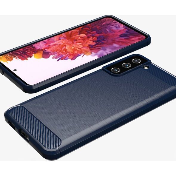 Hurtel Carbon Case elastyczne etui pokrowiec Samsung Galaxy S21+ 5G (S21 Plus 5G) niebieski 8089826 9111201924802