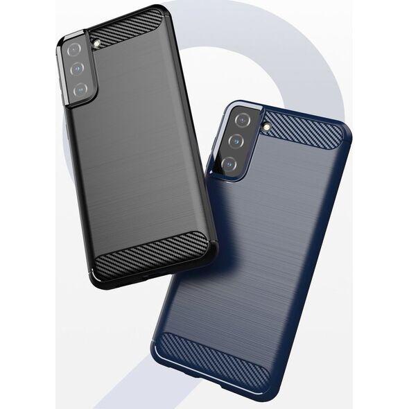 Hurtel Carbon Case elastyczne etui pokrowiec Samsung Galaxy S21+ 5G (S21 Plus 5G) niebieski 8089826 9111201924802