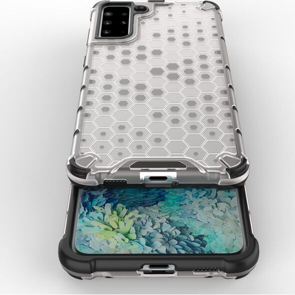 Hurtel Honeycomb etui pancerny pokrowiec z żelową ramką Samsung Galaxy S21+ 5G (S21 Plus 5G) przezroczysty 8090221 9111201917293