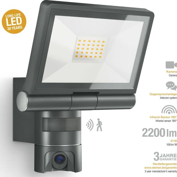 Naświetlacz Steinel Naświetlacz LED 21W XLED CAM1 z kamerą antracyt (ST065294) - Steinel 8092626 4007841065294
