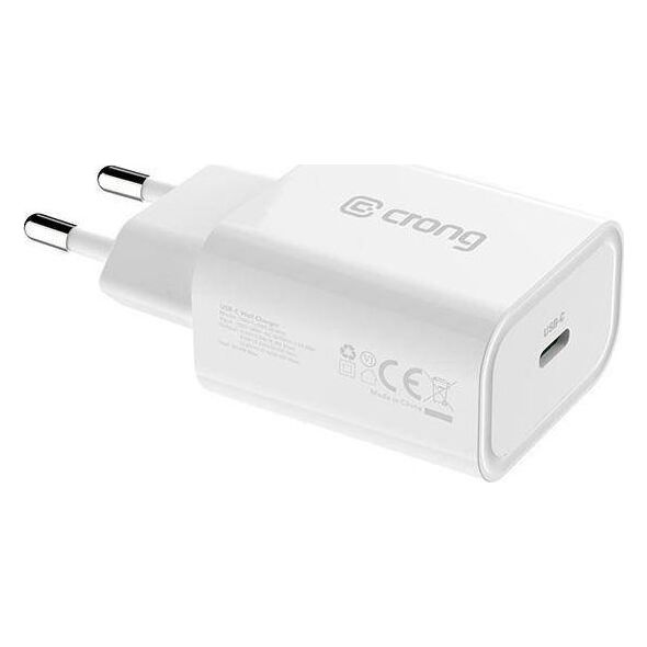 Ładowarka Crong Travel Charger 1x USB-C 3 A (CRG-TUSBC20-WHI) 8107998 5907731987202