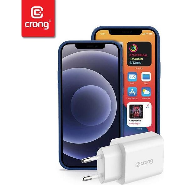 Ładowarka Crong Travel Charger 1x USB-C 3 A (CRG-TUSBC20-WHI) 8107998 5907731987202