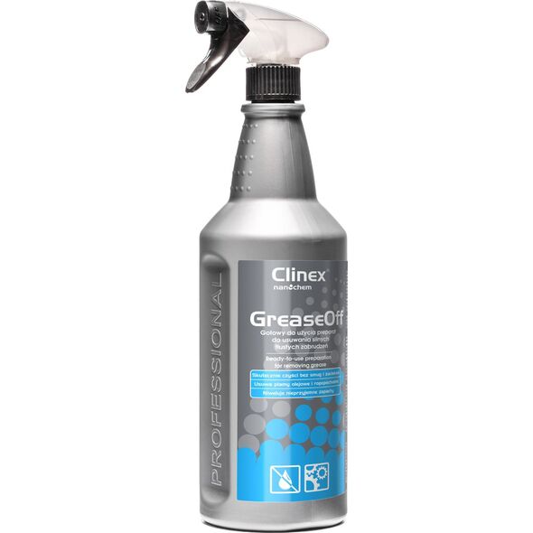 Clinex Odtłuszczacz środek do usuwania silnych tłustych zabrudzeń CLINEX GreaseOff 1L Odtłuszczacz środek do usuwania silnych tłustych zabrudzeń CLINEX GreaseOff 1L 8147762 5907513273868