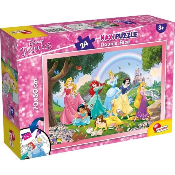 Lisciani Puzzle dwustronne maxi 24 Księżniczki Disneya 8153389 8008324074082