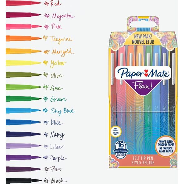 Paper Mate Pisaki Flair 0,7 mm różne kolory 16 szt. 8161034 3501170977453