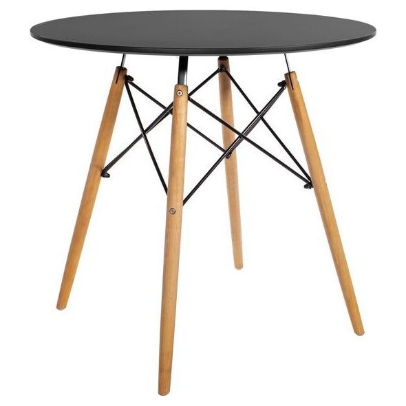 Mufart Okrągły stół ETT do kuchni, jadalni, salonu 80cm - Czarny 8162045 5903332062096