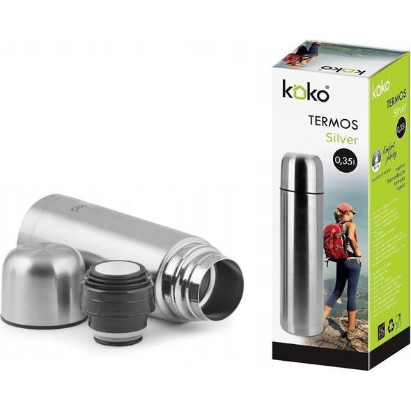 KOKO Termos turystyczny KO-6408 0.35 l Srebrny 8195956 5902041306408