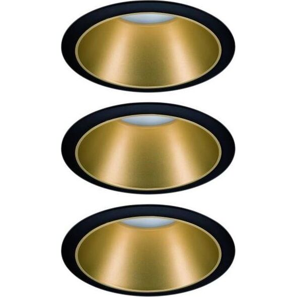 Paulmann Oprawa wbudowana Cole Coin 3-st ścimnianie LED 3x6,5W 2700K 230V Czarny/Złoty-Mat /Tworzywo sztuczne 8196959 4000870934043