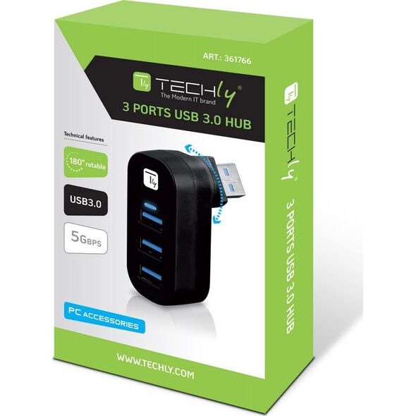 HUB USB Techly 3x USB-A 3.0 (IUSB3-HUB3-ROTB) 8198968 8059018361766