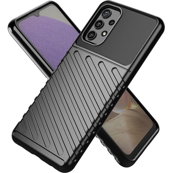 Hurtel Thunder Case elastyczne pancerne etui pokrowiec Samsung Galaxy A72 4G czarny 8238689 9111201925328