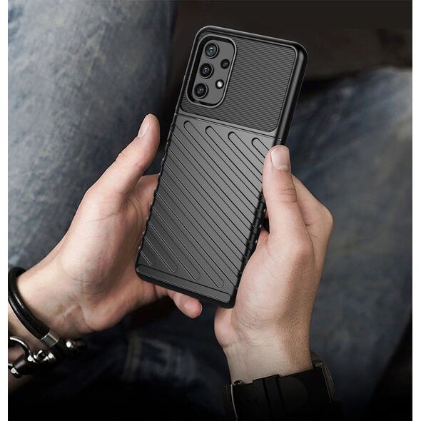 Hurtel Thunder Case elastyczne pancerne etui pokrowiec Samsung Galaxy A72 4G czarny 8238689 9111201925328