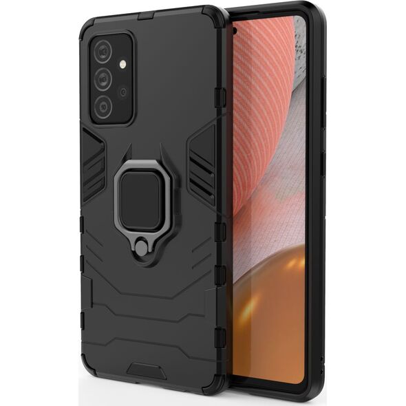 Hurtel Ring Armor pancerne hybrydowe etui pokrowiec + magnetyczny uchwyt Samsung Galaxy A72 4G czarny 8238696 9111201925403