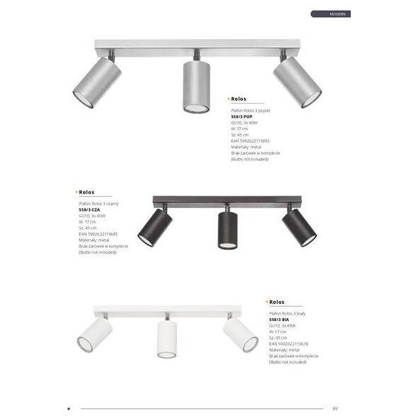 Lampa sufitowa Lampex Lampa sufitowa Rolos 3x40W (655/3B BIA) 8241112 5902622120812