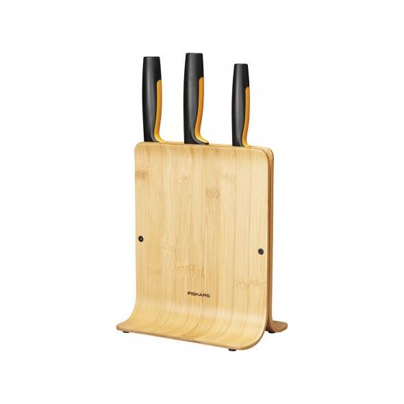 Fiskars Zestaw 3 noży w bloku bambusowym 1057553 8250065 6424002012986