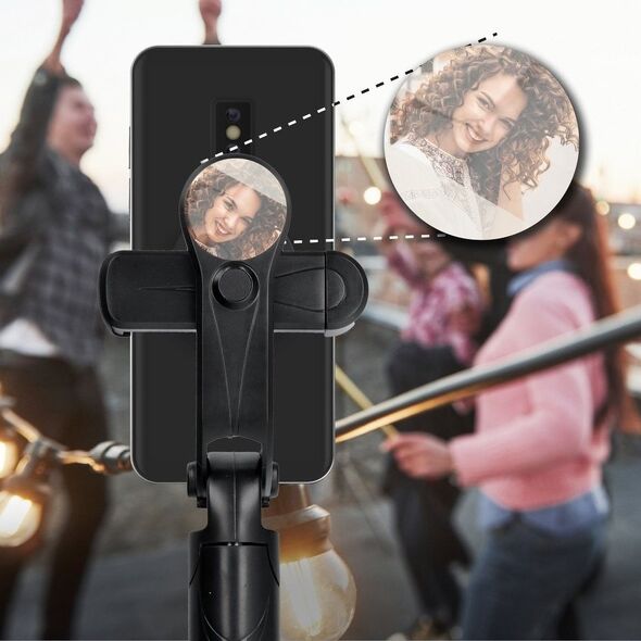 Selfie stick Partner Tele.com Zestaw / uchwyt selfie z pilotem na bluetooth triopod z lusterkiem czarny SSTR-11 8318459 5903396072659