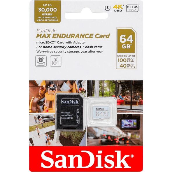 Karta SanDisk Max Endurance MicroSDXC 64 GB Class 10 UHS-I/U3 V30 (SDSQQVR-064G-GN6IA) 8375412 619659178505