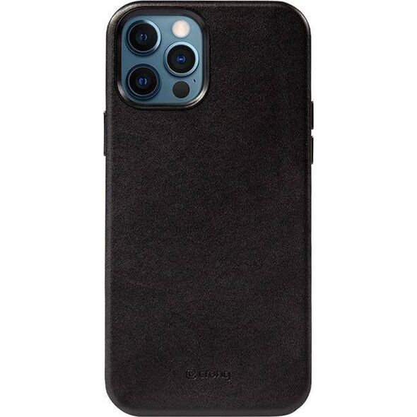 Crong Crong Essential Cover - Etui ze skóry ekologicznej iPhone 12 Pro Max (czarny) 8397109 5907731987745