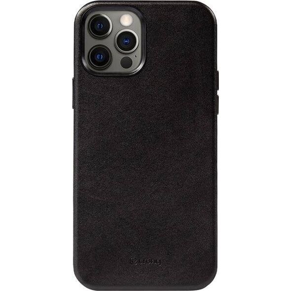 Crong Crong Essential Cover - Etui ze skóry ekologicznej iPhone 12 Pro Max (czarny) 8397109 5907731987745