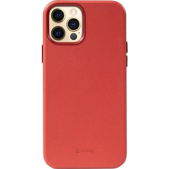 Crong Crong Essential Cover Magnetic - Etui ze skóry iPhone 12 Pro Max MagSafe (czerwony) 8397114 5907731987691