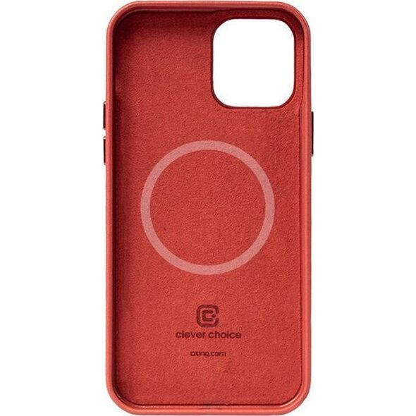 Crong Crong Essential Cover Magnetic - Etui ze skóry iPhone 12 Pro Max MagSafe (czerwony) 8397114 5907731987691