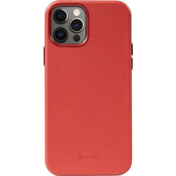Crong Crong Essential Cover Magnetic - Etui ze skóry iPhone 12 Pro Max MagSafe (czerwony) 8397114 5907731987691
