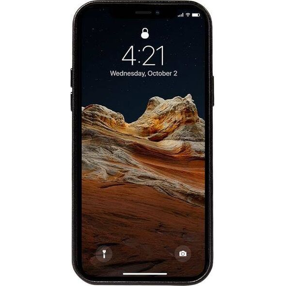 Crong Crong Essential Cover Magnetic - Etui ze skóry iPhone 12 Pro Max MagSafe (czarny) 8397115 5907731987684