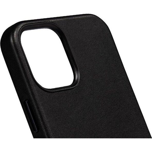 Crong Crong Essential Cover Magnetic - Etui ze skóry iPhone 12 Pro Max MagSafe (czarny) 8397115 5907731987684