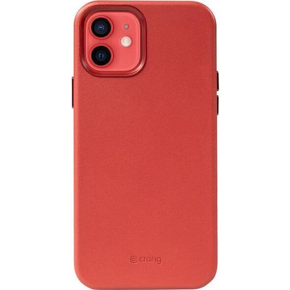 Crong Crong Essential Cover Magnetic - Etui ze skóry iPhone 12 / iPhone 12 Pro MagSafe (czerwony) 8397117 5907731987660