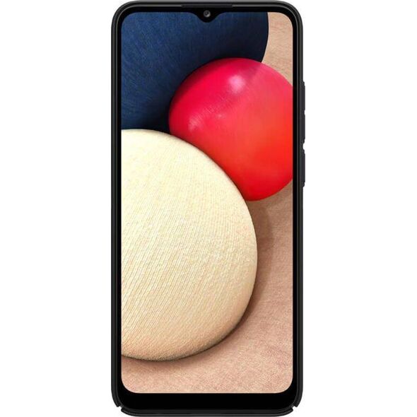 Nillkin Super Frosted Shield wzmocnione etui pokrowiec + podstawka Samsung Galaxy A02s EU czarny 8400847 6902048211872