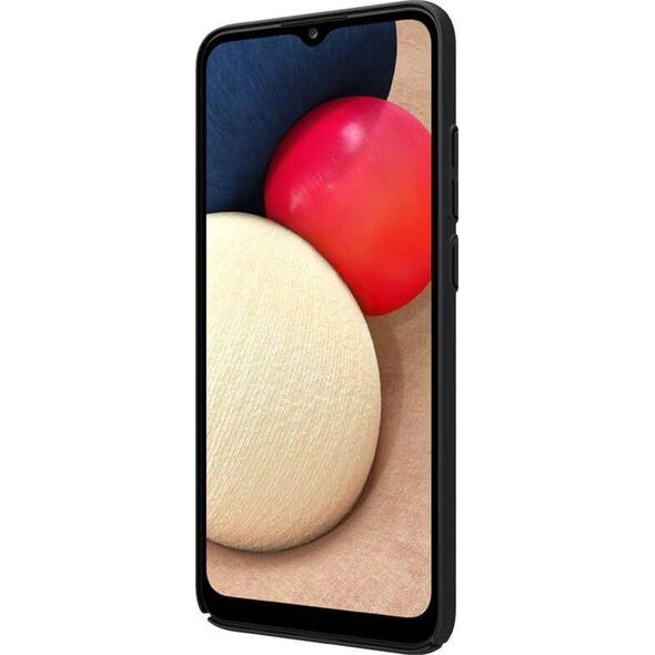 Nillkin Super Frosted Shield wzmocnione etui pokrowiec + podstawka Samsung Galaxy A02s EU czarny 8400847 6902048211872