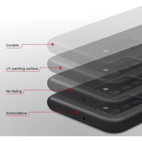 Nillkin Super Frosted Shield wzmocnione etui pokrowiec + podstawka Samsung Galaxy A02s EU czarny 8400847 6902048211872