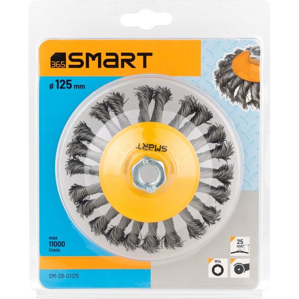 Smart szczotka druciana tarczowa pleciona 125mm, typ odgięty smar 8456893 5901769685727