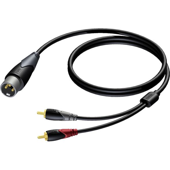 Kabel Procab XLR - RCA (Cinch) x2 1.5m czarny (CLA703/1.5) 8500888 5414795030060