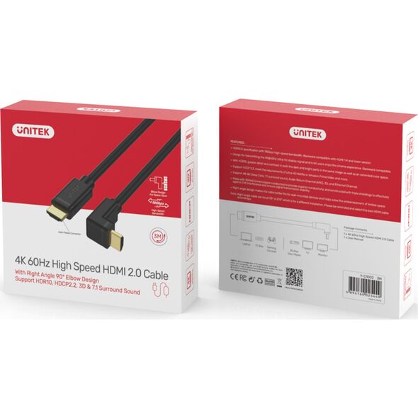 Kabel Unitek HDMI - HDMI 3m czarny (Y-C1002) 8561971 4894160025449