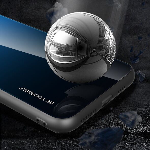 Hurtel Gradient Glass etui pokrowiec nakładka ze szkła hartowanego iPhone 12 mini czarno-czerwony 8588896 9111201911239